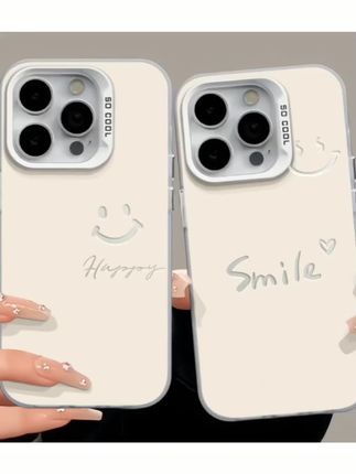 #苹果手机壳 适用苹果15简约iPhone14手机壳华为70pro彩银happy微笑m/ate30磨砂,#苹果16手机壳 #苹果15手机壳 #苹果14手机壳 #苹果13手机壳
