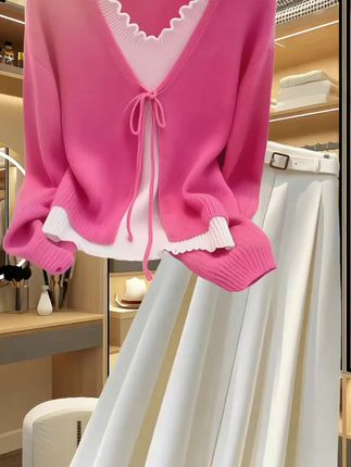 #减龄气质 #这也太好看了 #针织衫 #温柔气质穿搭 #粉色系 超好看