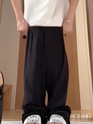 轻 薄 弹 冰丝微喇裤女士大码胖mm宽松百搭休闲裤薄款透气凉凉裤