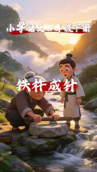 四年级下册18《文言文二则(铁杵成针)》#小学语文 #四年级下册 #课文动画 #课文朗读 #文言文