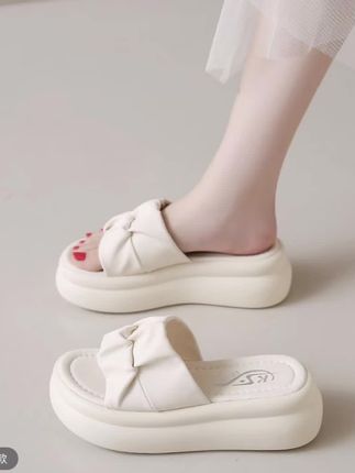 33码软底增高凉拖鞋女款厚底外穿休闲一字拖鞋2025夏季新款沙滩鞋