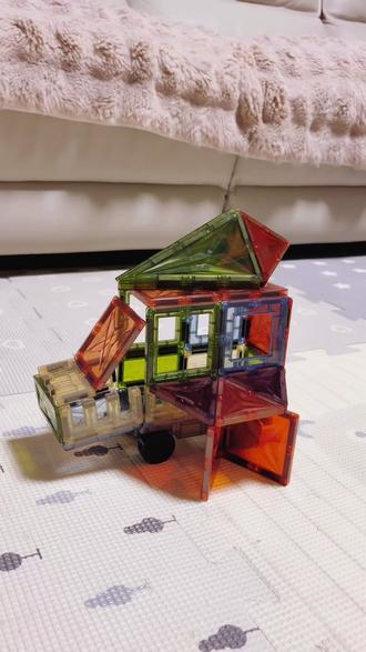 磁力片100种搭法(100/89)冰淇淋车#磁力片 #磁力片拼图大全教程 #磁力片搭建 #磁力片玩法 #模型玩具