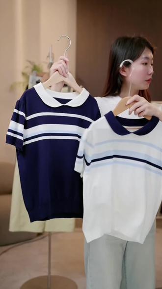 女童t恤夏季新款儿童洋气时初中生女装12-16岁潮款高级感短袖#夏季新款 #女生娃娃领短袖T恤#轻薄透气 #冰冰凉凉的 #面料柔软舒适