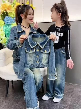 #高品质童装 #春秋穿搭 #牛仔穿搭 #童装上新 #女童套装