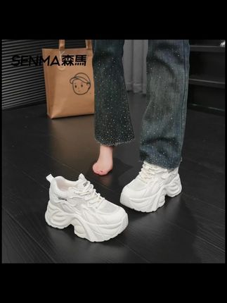 夏季网面显脚小【厚底内增高9公分】时尚老爹鞋