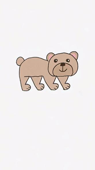 用4个3画小熊,一看就会画#简笔画 #画画#创意简笔画 #画画教程