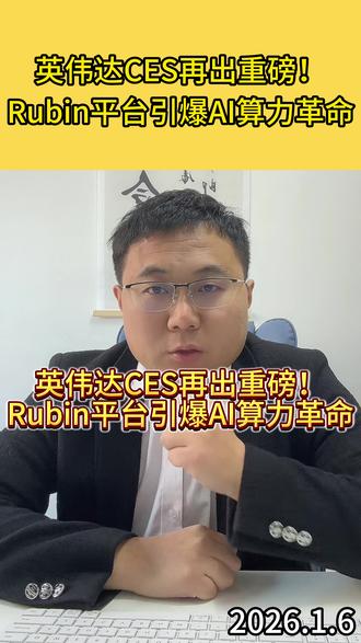 英伟达CES再出重磅!Rubin平台引爆AI算力革命 #ai #财经 #a股 #行情