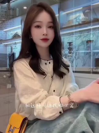 刺绣常规款长袖圆领纽扣法式衬衫洋气宽松气质上衣秋季春季
