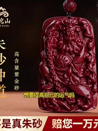 普陀山朱砂钟馗吊坠毛衣项链男女挂件