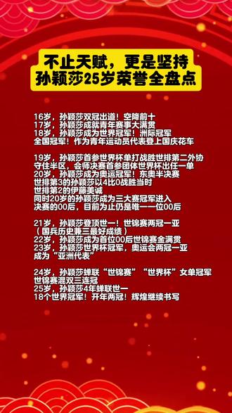 #孙颖莎
不止天赋,更是坚持,孙颖莎25岁荣誉全盘点