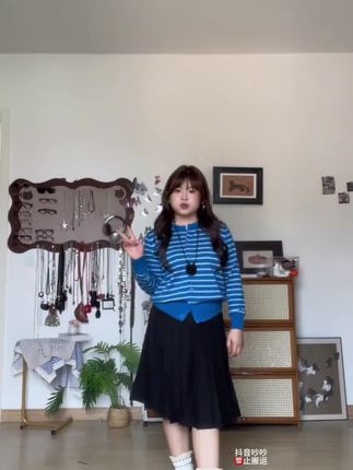 显瘦高腰半身裙黑色高腰中裙夏季黑色A字裙学院风韩版细褶百褶裙