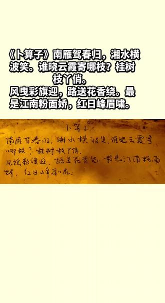 (原创)《卜算子》南雁驾春归