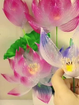 手工制作网纱荷花材料包#手工花材料包#手工花教程#荷花推荐#荷花材料包#荷花教程