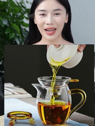 公道杯玻璃高档加厚分茶器茶滤网一体茶海小青柑茶漏茶具套装公杯#耐高温玻璃公道杯 #公道杯分茶器
