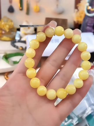 珠宝天然蜜蜡素圈手串#手饰 #手串 #文玩蜜蜡