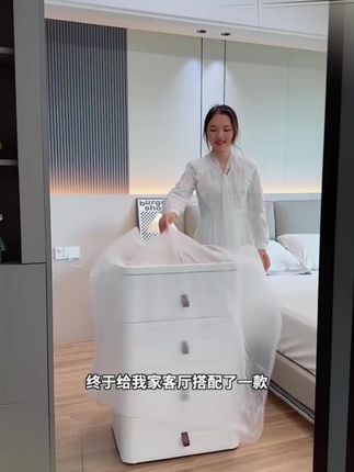 免安装的床头柜,超大容量,大白柜子百搭客厅卧室都可以放,零食衣服杂物都可以收纳