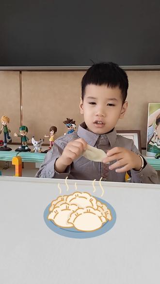 冬至吃饺子啦~边吃边画#冬至 #画画 #亲子互动 #少儿美术创意画 @DOU+小助手