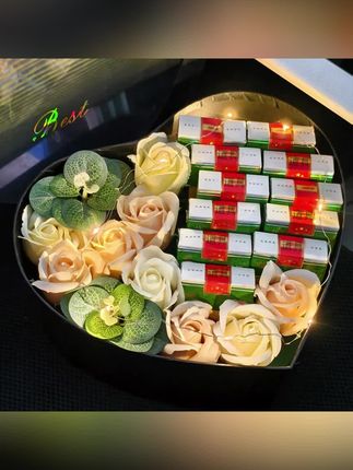 #好物推荐 爱心开窗装烟礼盒永生花DIY材料包送男生老公生日礼物情人节520 #永生花礼盒 #DIY材料包 #男生礼物 #情人节520礼物