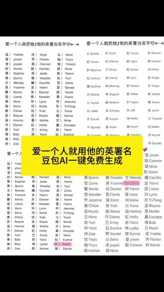 爱一个人就用他的英署名豆包AI一键免费生成#豆包ai #豆包P图已经nextlevel了