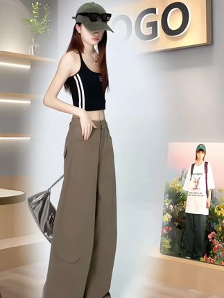 时尚美式复古阔腿裤#高端品质#时髦穿搭#穿出自信穿出美丽 #谁穿谁美