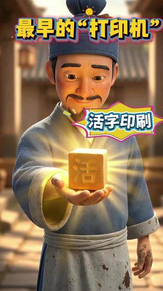 一分钟带娃看懂活字印刷术的发明#幼儿科普 #历史科普知识 #亲子教育动画推荐 #儿童百科全书