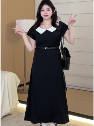 气质温婉又大气的小黑长裙#大码女装 #140斤穿搭 #微胖穿搭 #微胖女生