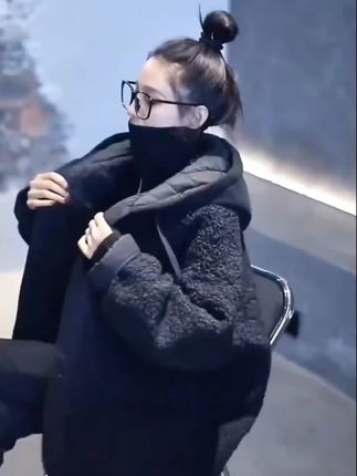 2025新款爆款连帽夹棉上衣小个子高级感炸街仿羊羔毛棉衣外套女#时尚穿搭 #banner #@巨量千川 @DOU+小助手