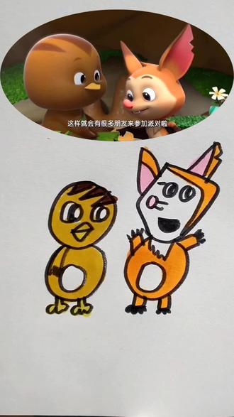 萌鸡小队简笔画#简笔画 #创意儿童画 #动画