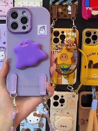 怪兽支架挂绳适用苹果16/17手机壳iPhone15小米14vivoppo华为p70#爱了爱了 #创意手机壳 #原创手机壳 #防摔手机壳