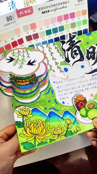 挑战100天成为绘画博主。清明节手抄报,新手抄报线稿#挑战100天成为绘画博主 #画画 #手抄报 #手抄报线稿 #清明节手抄报