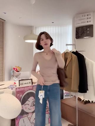 E好看又百搭的阔腿牛仔裤#百搭裤子