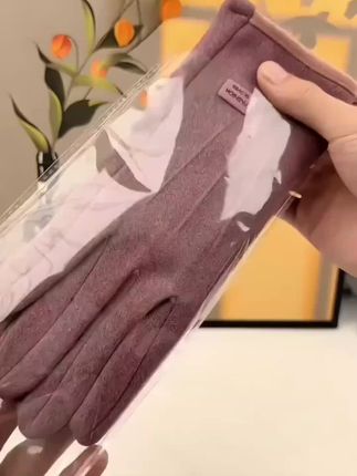 保暖手套女秋冬触屏加厚户外骑行开车兔绒防风运动手套防冻女款#手机使用技巧 #高考热点 #强烈推荐 #跳绳绳子