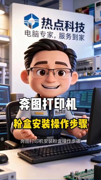 奔图打印机换粉盒硒鼓教程 #真实生活分享计划 #打印机维修 #电脑维修