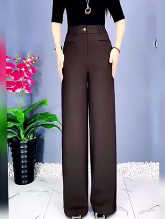 8658秋冬新款高腰垂感窄版阔腿裤女显瘦洋气休闲裤子百搭直筒长裤#显高显瘦显腿长 #谁穿谁好看 #高端大气 #高品质女裤 #面料柔软亲肤 @DOU+小助手