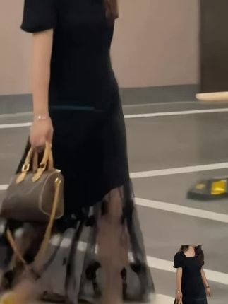 大码女装夏季法式简约风拼接连衣裙胖mm遮肉显瘦赫本风气质小黑裙#爆款热卖中 #好物推荐🔥 #抖音小肋手 #大数据推荐给有需要的人 #大码女装夏季小黑裙推荐
