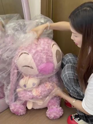 随口一句好喜欢,就收到好朋友送的#史迪仔 #玩偶 #毛绒玩具 #送女生礼物 #生日礼物