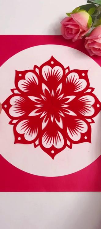 简单又好看的窗花剪纸 #非遗剪纸 #剪纸艺术 #剪纸教程