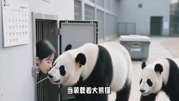 大熊猫回国第一天:嗅到川竹香的“晓晓”“蕾蕾”迈出快乐步伐 #旅日大熊猫回国走出快乐步伐 #大熊猫回国 #旅日大熊猫回国