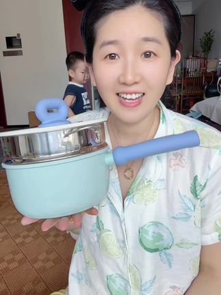 这个小奶锅颜值太好看了。双面陶瓷不粘锅#好物推荐🔥