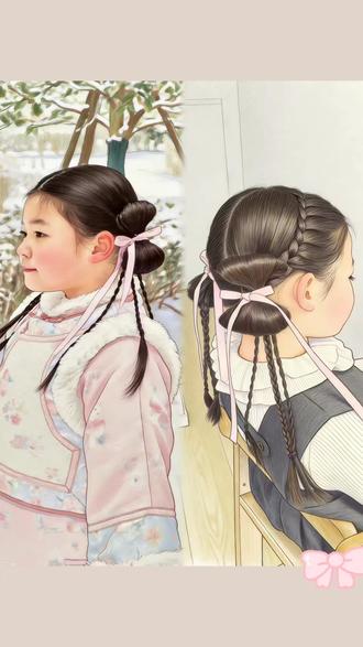 一秒变乖巧,过年见长辈被夸爆的甜美发型#女童发型 #过年发型#汉服发型教程 #日常发型美出高级感