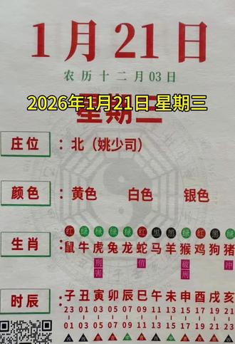 2026年1月21日红黑日历解读#麻将 #红黑日历 #麻将技巧
