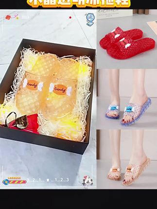 夏季女人室内居家浴室塑料防滑软底PVC水晶透明大码凉拖鞋不臭脚#拖鞋 #凉拖 #软底软面穿上超舒服 #防滑不臭脚 #好看耐穿