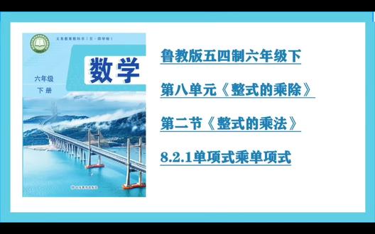 第31集8.2.1单项式乘单项式(鲁教版54制六年级下)