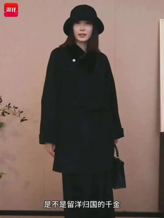 CHENSMCHEN 绵羊毛水貂领毛呢大衣女时尚优雅百搭外套CSD9623YW#时髦穿搭 #秋冬穿出时髦贵气感 #保暖又好看 #大大方方通勤穿搭 #暖fufu的冬日ootd