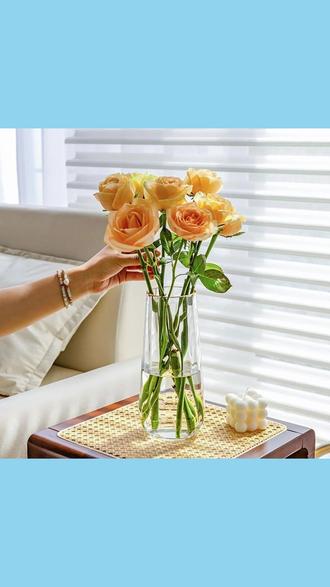 轻奢透明玻璃水培百合网红花瓶客厅插花摆件 #轻奢花瓶 #水培百合 #透明玻璃摆件 #客厅插花 #网红家居装饰