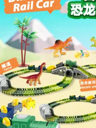 这么好玩的#拼装恐龙轨道车玩具,孩子一玩就上瘾,怎么玩都不腻!#恐龙玩具 #益智玩具