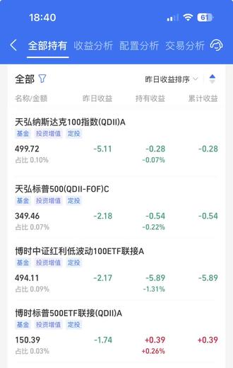 高位定投攒嫁妆和养老金第十天#定投 #纳斯达克 #标普500 #红利低波 #我的投资日记