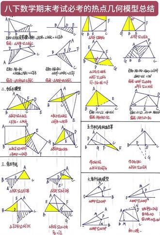 八下数学期末考试必考的热点几何模型总结