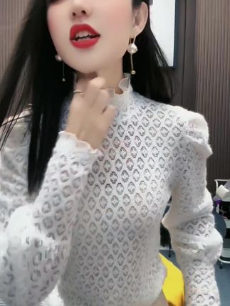 薄款/加绒半高领钩花长袖蕾丝衫女秋冬新款气质内搭打衫上衣冬季#秋冬新款 #秋冬穿搭 #洋气减龄 #胖瘦都能穿