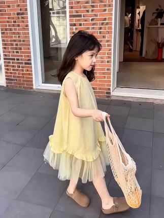 #女童连衣裙 #女童穿搭 #森系连衣裙 #韩版时尚 #夏日甜美公主风